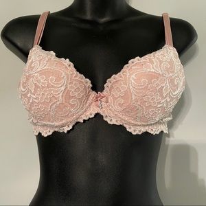 2 bras, pink and red